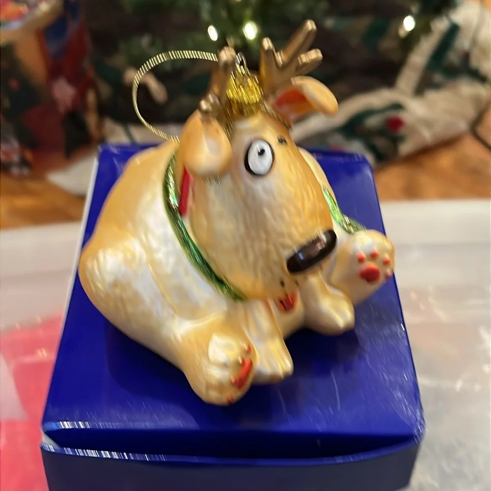 Oh Deer Dog - Mercury Glass Ornament - NIB - Picture 4 of 4
